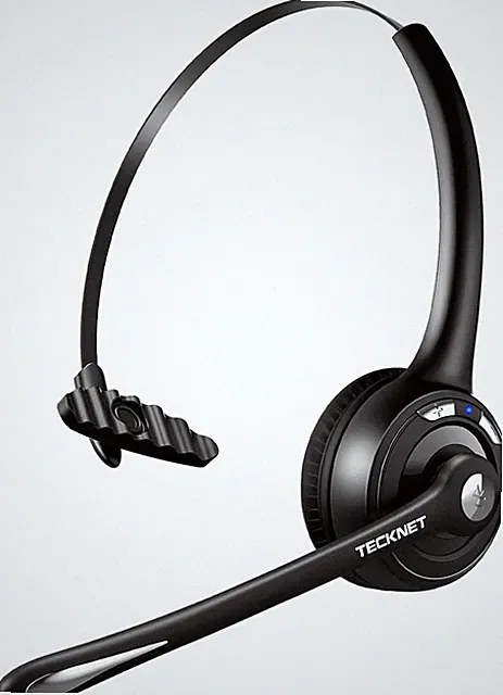 TECKNET Bluetooth Headset mit Mikrofon kabellos PC Rauschunterdrückung