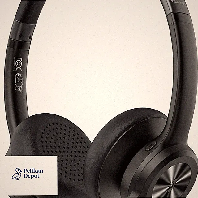 TECKNET Bluetooth Headset mit Noise Cancelling und Stummschaltung, 50 Std.