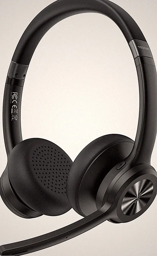 TECKNET Bluetooth Headset V5.2 Mikrofon Noise Cancelling On Ear 50 Std Akku