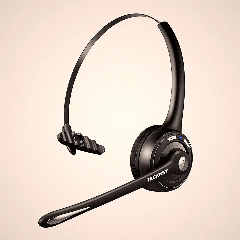 TECKNET Bluetooth Headset Wireless On-Ear Kopfhörer Noise Cancelling Mikrofon