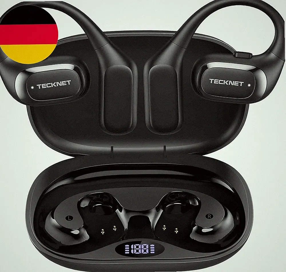 TECKNET Open Ear Kopfhörer Bluetooth Mit Bluetooth 6.0 Mit Bass Boost, IPX5 Wass