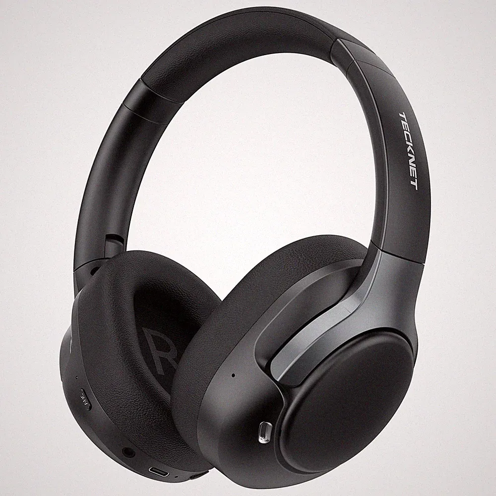 TECKNET Over Ear Kopfhörer mit Hybrid Active Noise Cancelling, 70 Std. Akku