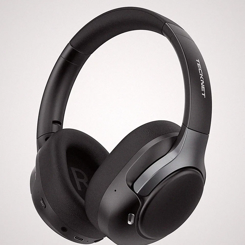 TECKNET Over Ear Kopfhörer mit Hybrider Geräuschunterdrückung, Bluetooth 6.0, 70