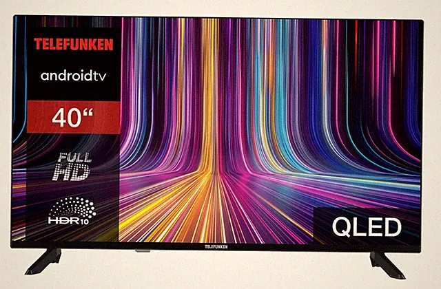 Telefunken Fernseher 40 Zoll Android TV QLED Smart TV Full HD HDR Triple-Tuner
