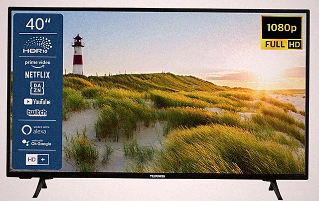 Telefunken XF40SN550S 40 Zoll Fernseher Smart TV Full HD HDR Triple-Tuner