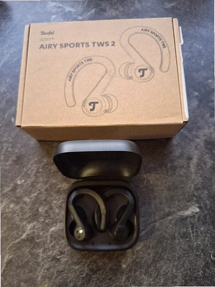 Teufel AIRY SPORTS TWS 2 Bluetooth In-Ear Kopfhörer ANC –Night Black– OVP – Top