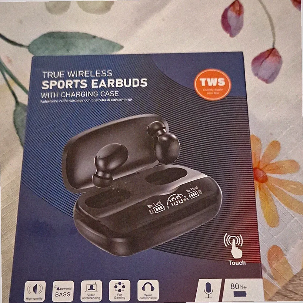 TG03 True Wireless In-Ear-Kopfhörer Bluetooth Touch Mikrofon Ladecase Schwarz