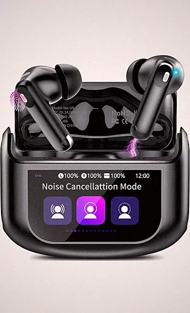 Thunelec U9 Bluetooth In-Ear- Kopfhörer Schwarz ANC & Touchscreen-Ladecase USB-C