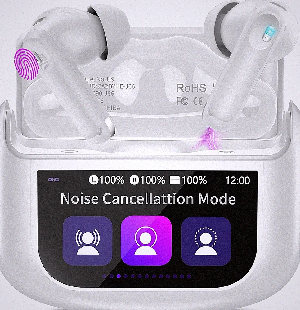 Thunelec U9 Kopfhörer, Touchscreen Bluetooth 5.4 , In Ear, 48Std Spielzeit, Grau