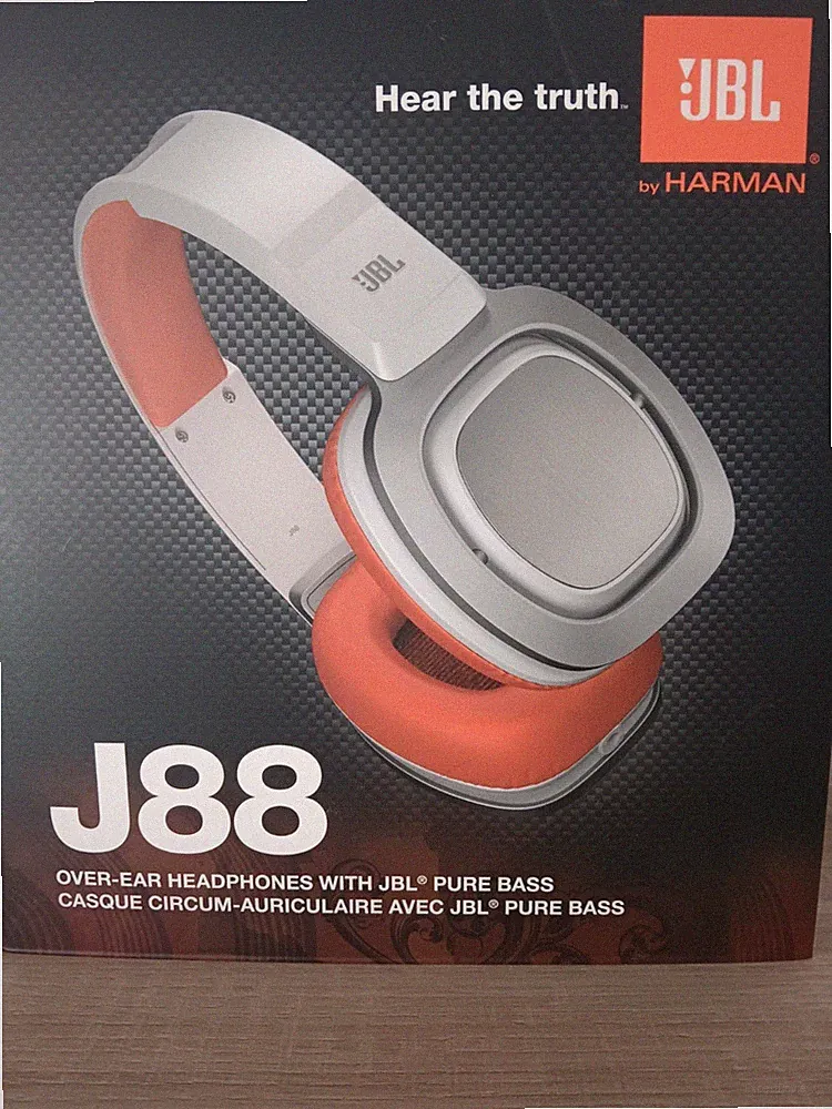 toller JBL J88 over-ear Headphones Kopfhörer weiß-orange mit SUPER-SOUND