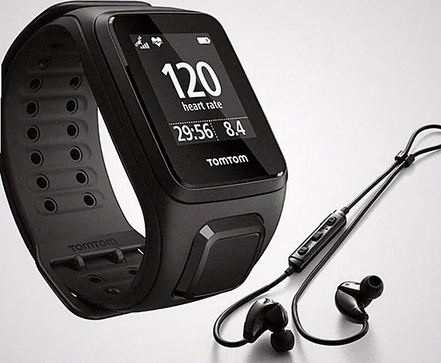 TomTom Spark Music Uhr L Multisport schwarz + Original Kopfhörer NEU