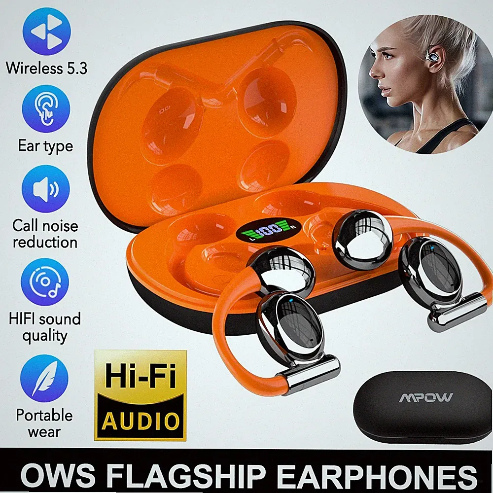 Touch-Steuerung Sport Open Ear Kopfhörer Bluetooth5.3 Kabellos Verbesserter Bass