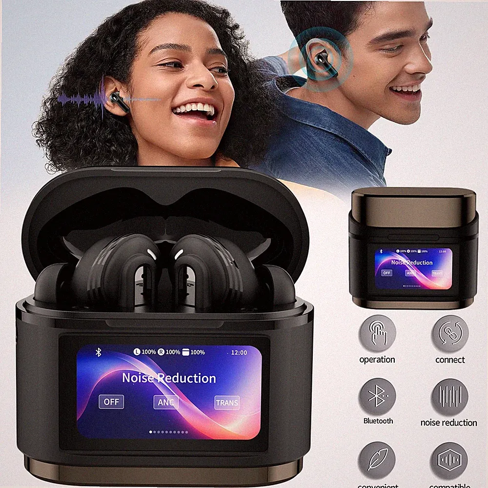 Touchscreen Bluetooth Kopfhörer In Ear Ohrhörer ANC Noise Cancelling Earbuds DHL