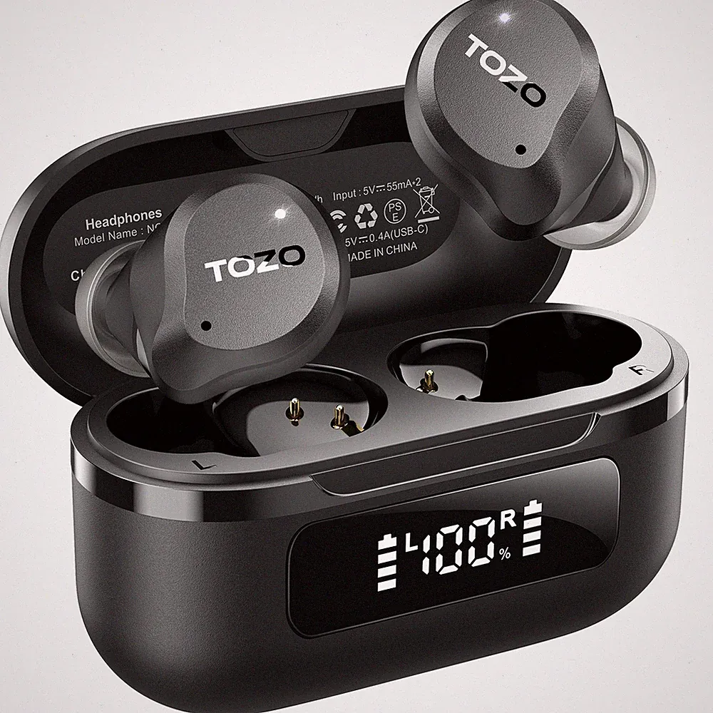 TOZO Bluetooth In-Ear-Kopfhörer mit Hybrid ANC, 6 Mikrofone, IPX8 Wasserdicht