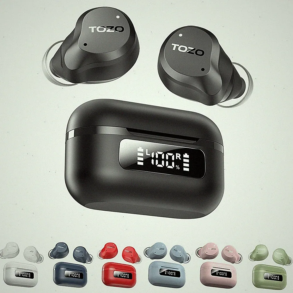 TOZO Bluetooth In-Ear-Kopfhörer mit Hybrid ANC, 6 Mikrofone, IPX8 Wasserdicht