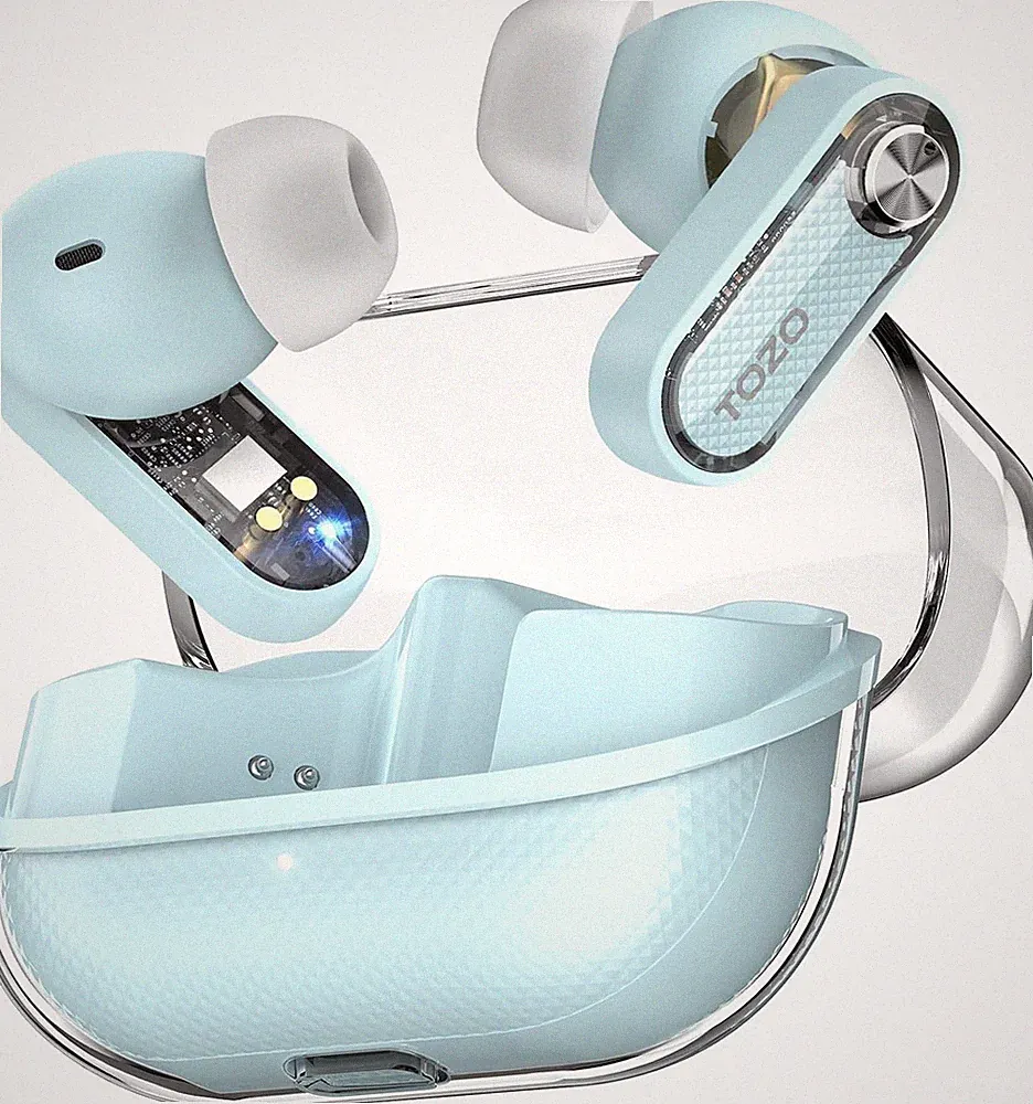 TOZO Crystal Pods Kabellose Bluetooth 5.4 In-Ear Kopfhörer, Hybrid