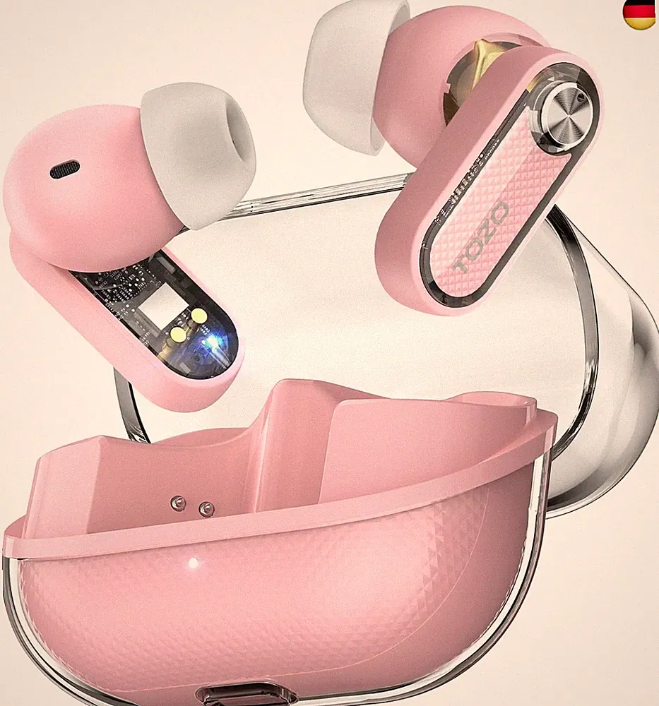TOZO Crystal Pods Kopfhörer Kabellos Bluetooth 5.4 Bluetooth Kopfhörer, Hybrid A
