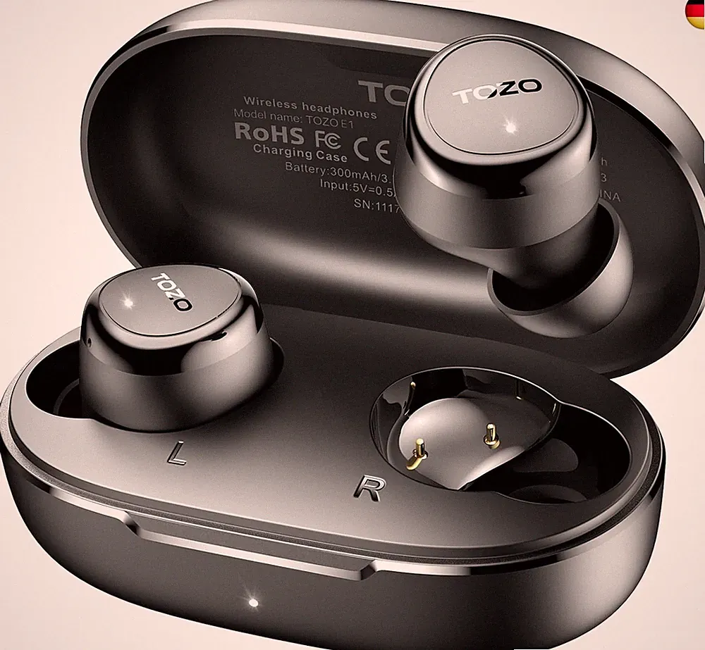 TOZO E1 Kopfhörer kabellos Bluetooth 5,3 Bluetooth Kopfhörer, In Ear Bluetooth K