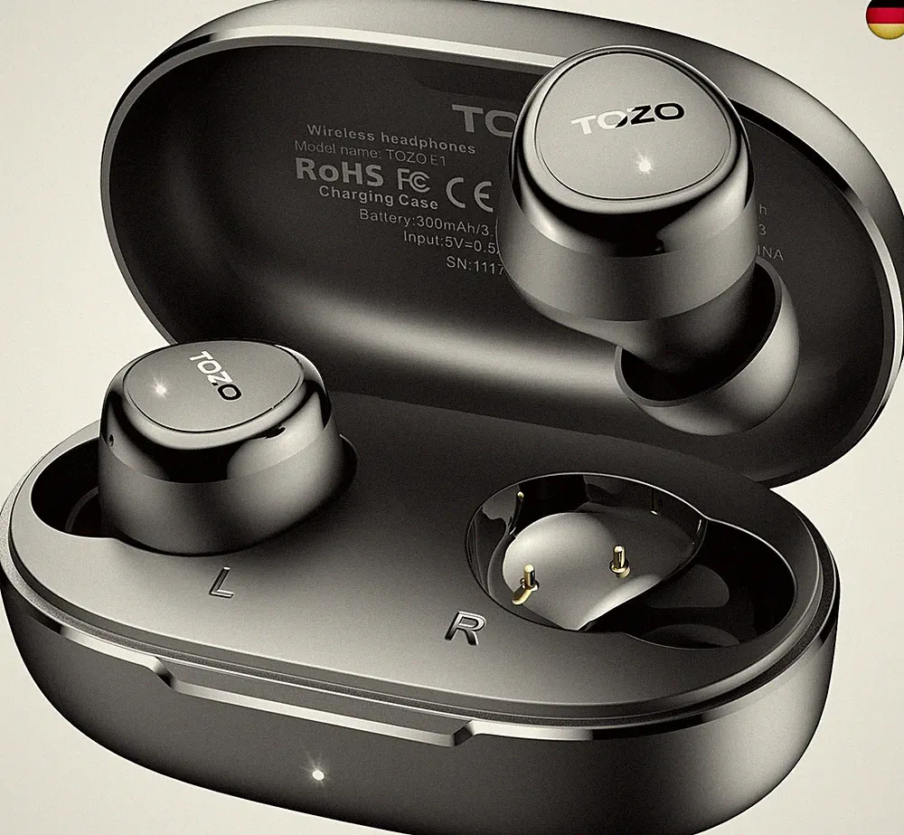 TOZO E1 Kopfhörer kabellos Bluetooth 5,3 Bluetooth Kopfhörer, In Ear Bluetooth K