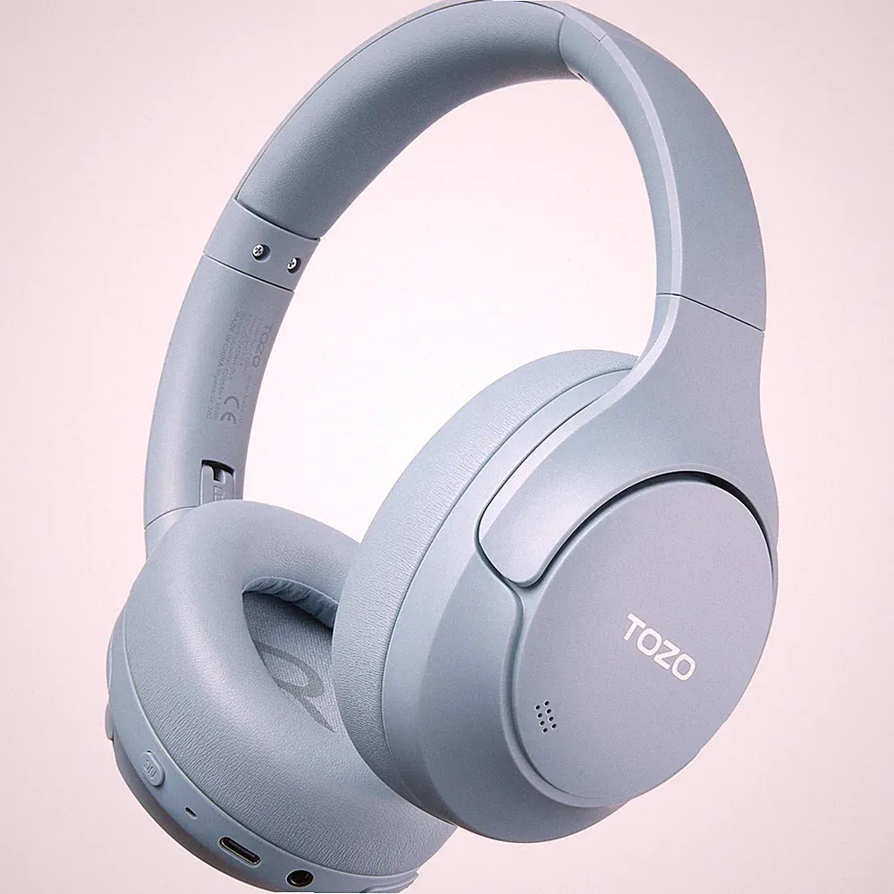 TOZO HT3 Bluetooth Kopfhörer Over Ear mit Hybrid Geräuschunterdrückung Blau