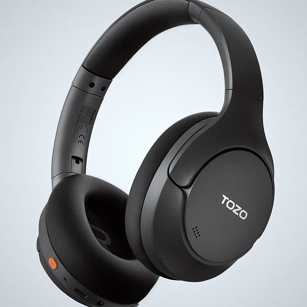 TOZO HT3 Over-Ear Kopfhörer Kabellos Bluetooth Hi-Res Audio Dunkel Schwarz, 90h