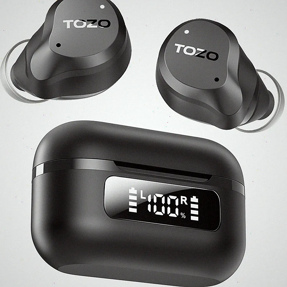 TOZO Kabellose In-Ear-Kopfhörer mit Hybrid ANC, 6 Mikrofone, IPX8 Wasserdicht