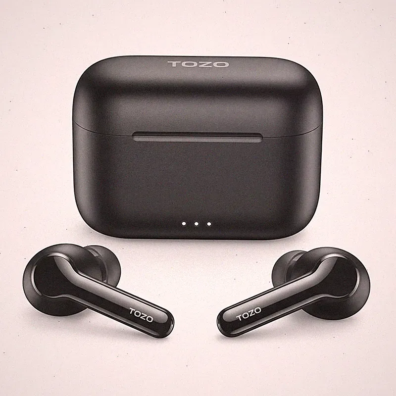 TOZO NC2 ANC Bluetooth Kopfhörer IPX6 In-Ear Deep Bass Schwarz