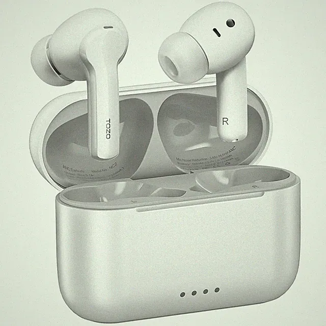 TOZO NC2 Hybrid Active Noise Cancelling Wireless Earbuds, In-Ear Detection Weiß