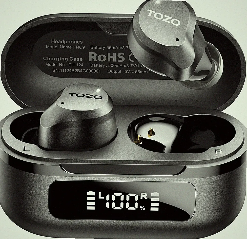 TOZO NC9 Kabellose In Ear Bluetooth Kopfhörer Hybrid Noise Cancelling 45dB