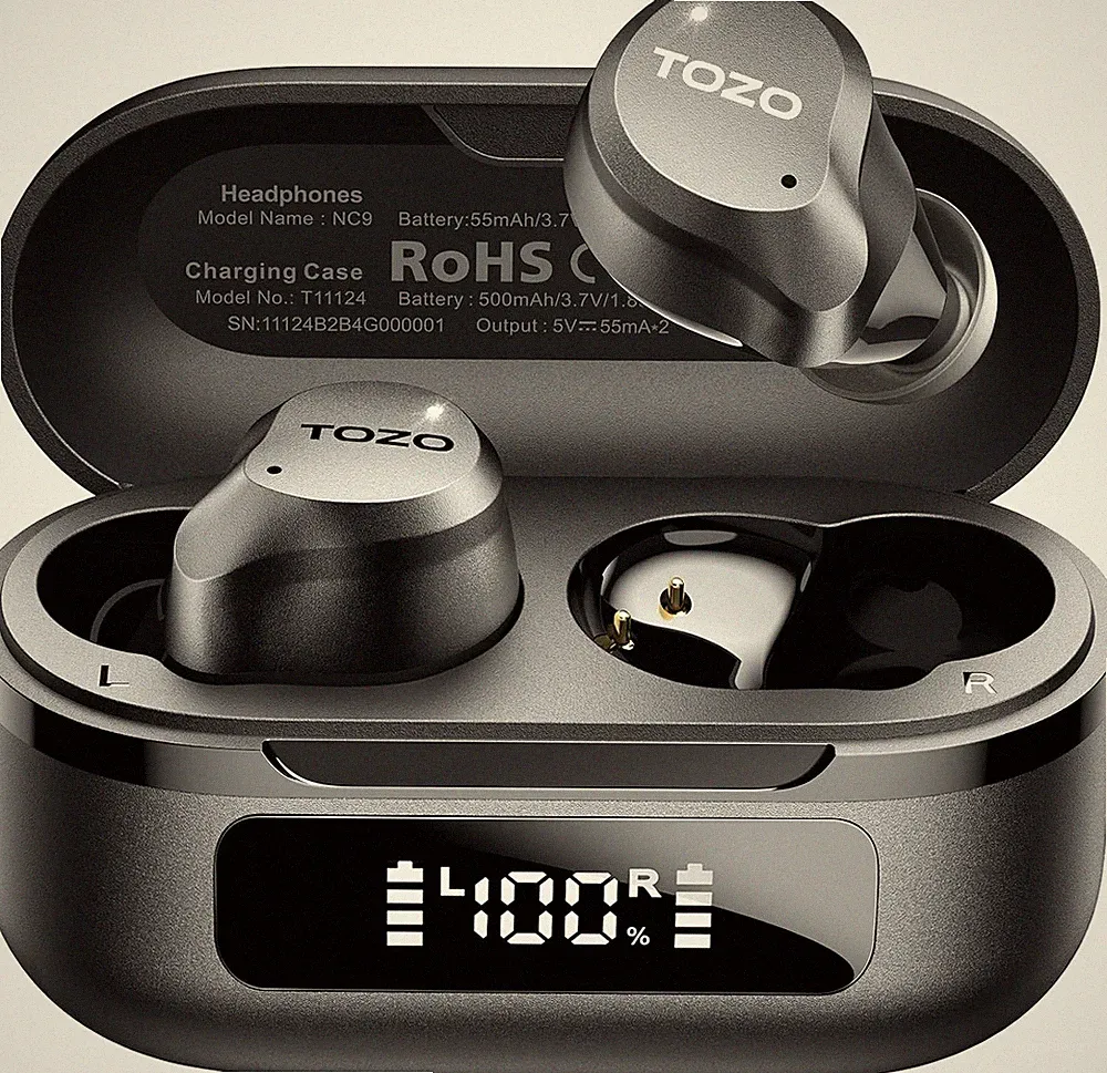 TOZO NC9 Kabellose In Ear Bluetooth Kopfhörer Hybrid Noise Cancelling 45dB