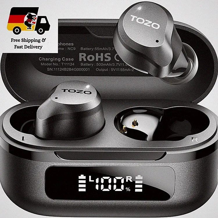 TOZO NC9 Kabellose In Ear Bluetooth Kopfhörer mit Noise Cancelling 45 dB, 60