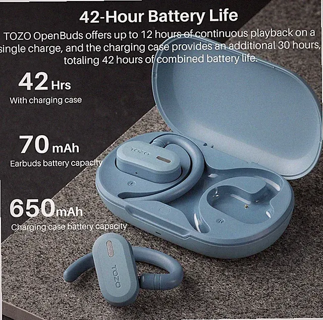 TOZO O2 Laufkopfhörer leicht Bluetooth kabellos 42 Stunden lang Ohrstativ
