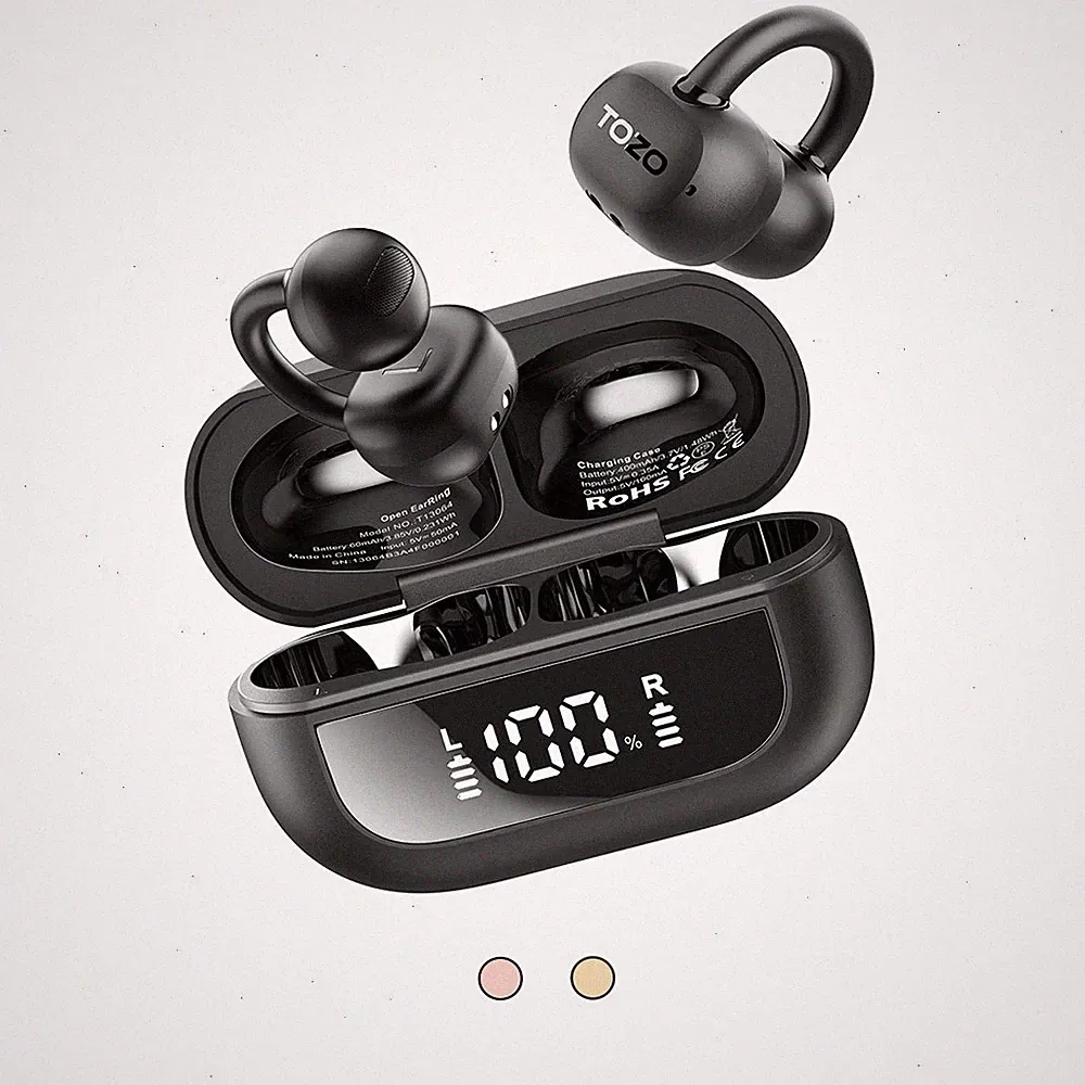 TOZO Open-Ear kabellose Bluetooth 5.4-Kopfhörer, personalisierbare EQs per APP