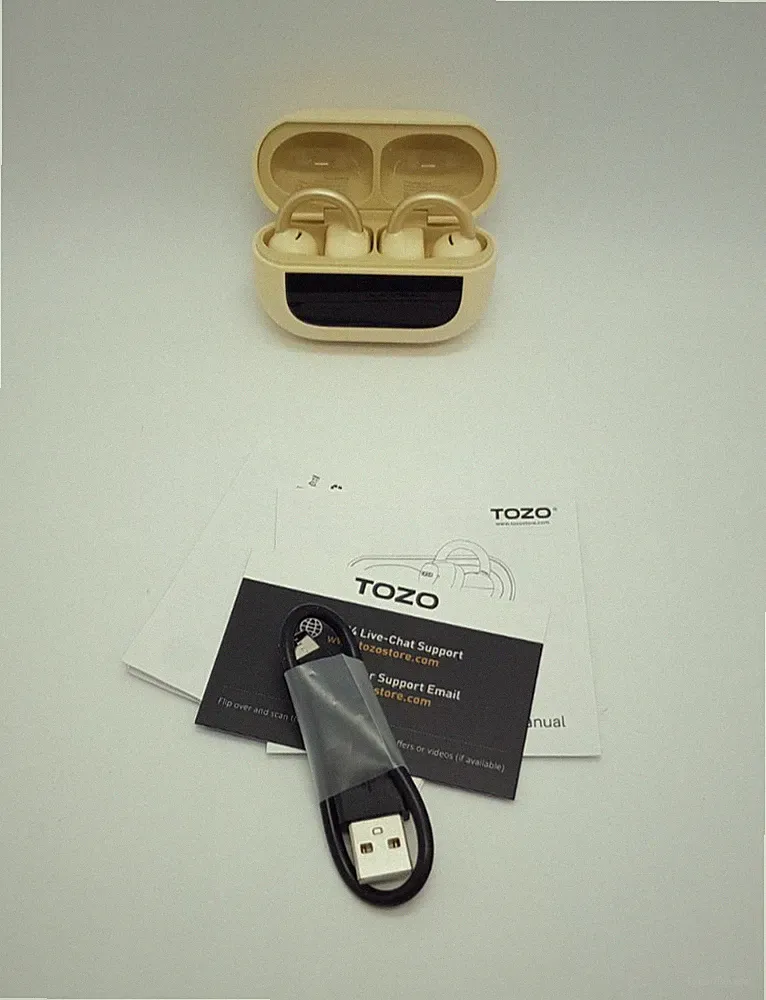 TOZO OpenEarRing Bluetooth 5.4 Clip On Sport Lauf - Khaki - 40 Std B-Ware
