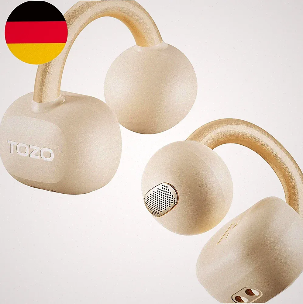 TOZO Openearring Open Ear Kopfhörer, Bequem Clip on Kopfhörer, Kopfhörer Kabello