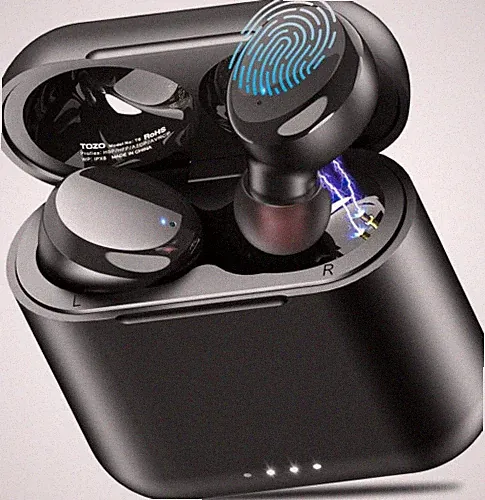 TOZO T6 Bluetooth Kopfhörer, Bluetooth 5.3 Kopfhörer mit HD Mikrofonen, BLACK