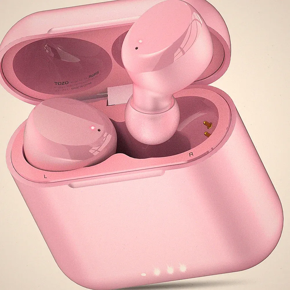 TOZO T6 Kabellos Bluetooth 5.3 In-Ear-Kopfhörer mit IPX8 Wasserdicht, Rosa