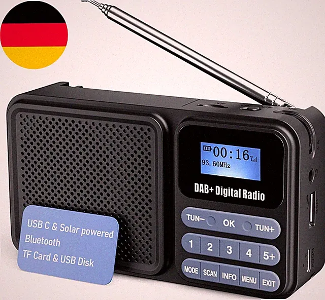 Tragbares DAB Radio, DAB plus FM Radio Mit Bluetooth 5.0& 80 Voreinstellungen Kü