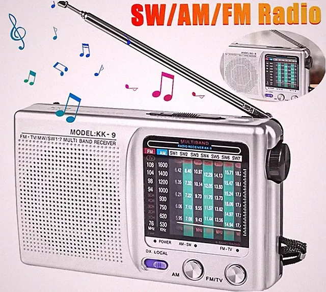 Tragbares Radio BAIJIALI 9 Band KK-9 integrierter Lautsprecher SW/AM/FM Mini NEU