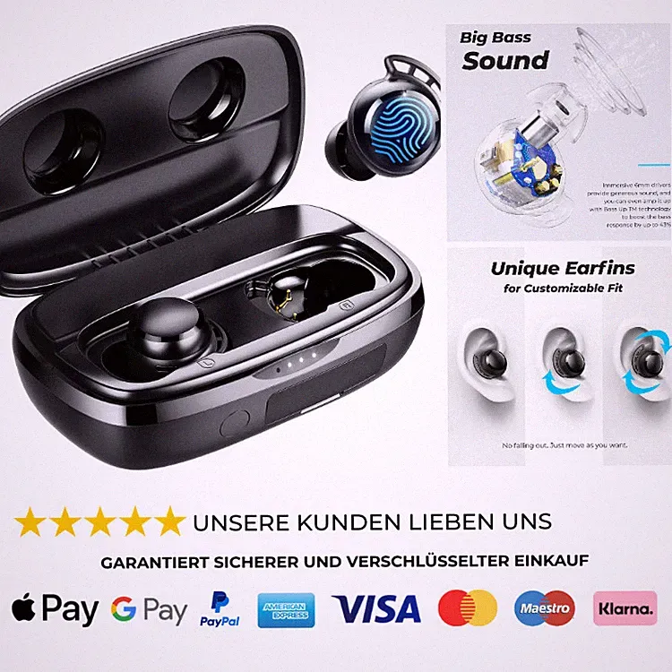 Tribit Bluetooth Kopfhörer In Ear Kabellos Bluetooth 5 3 Touch Control 4 Mic ENC