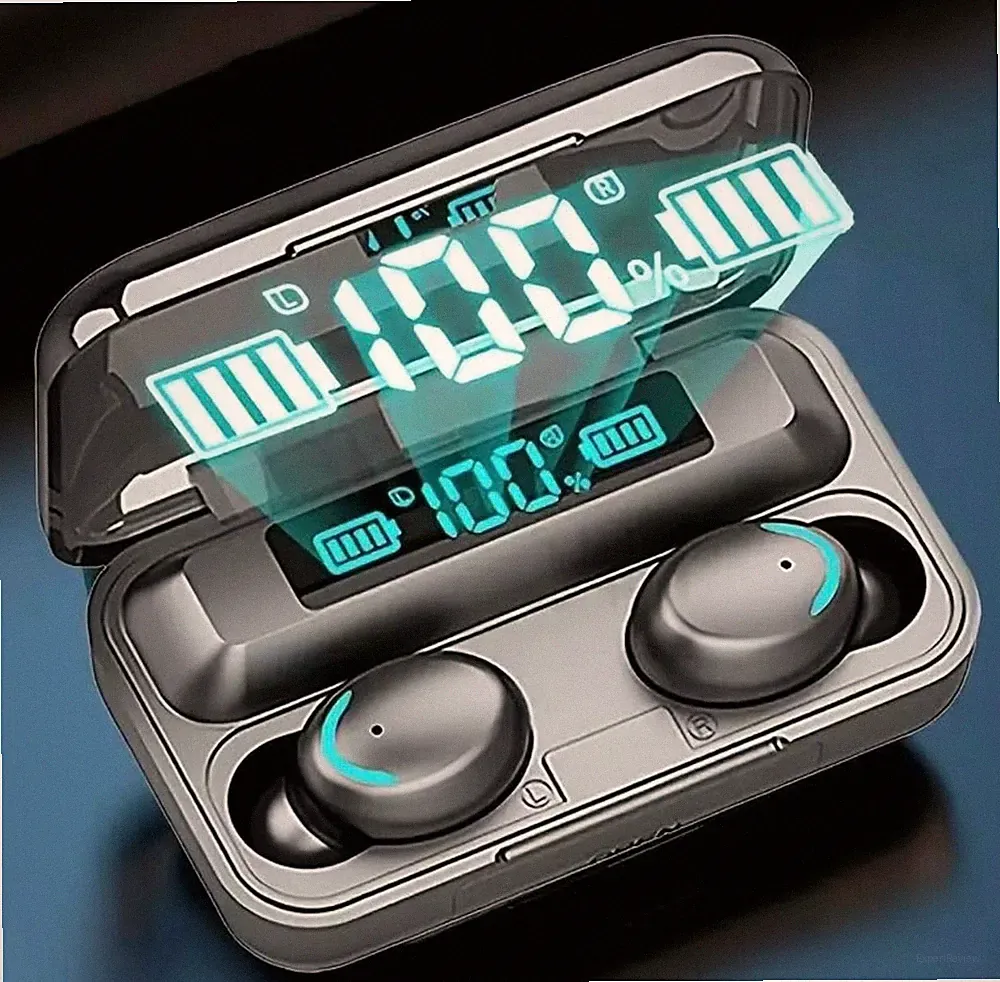 True Wireless Earbuds mit Powerbank, schwarz, neu