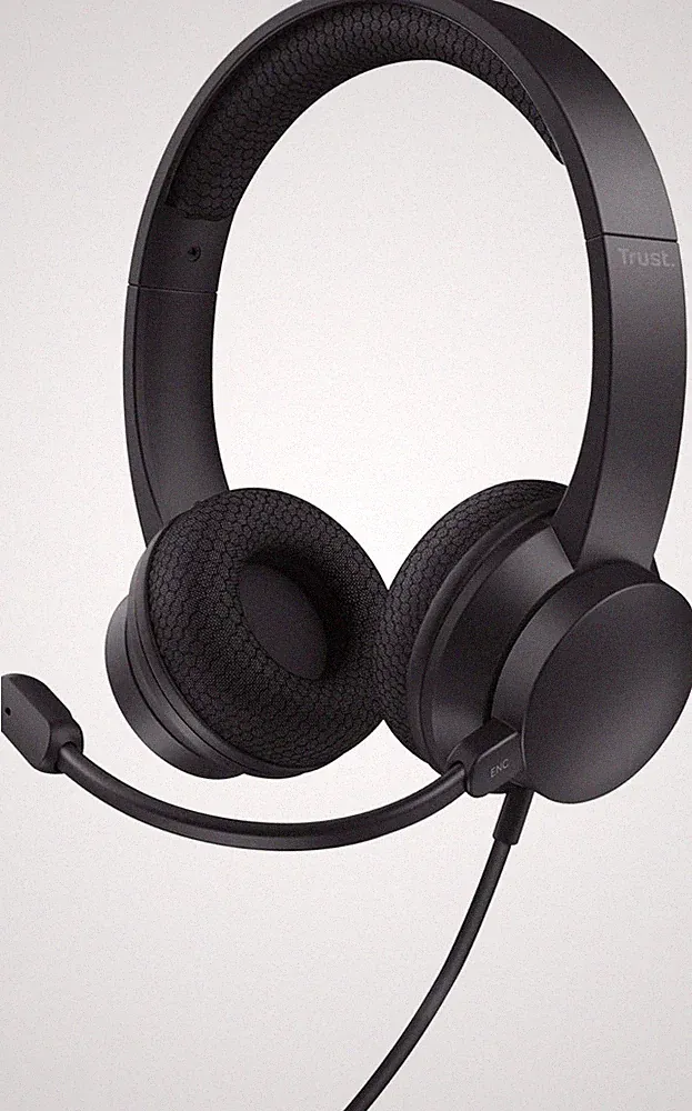 Trust Ayda USB-C Headset On-Ear ENC Mikrofon 1,8m Kabel Office Schwarz