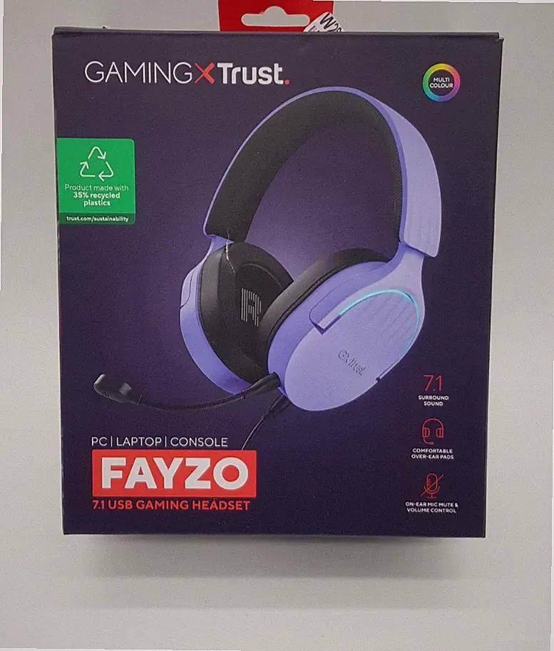 Trust GXT 490 FAYZO 7.1 USB-Gaming-Headset, lila, ohne Mikrofon B-Ware Neuwertig