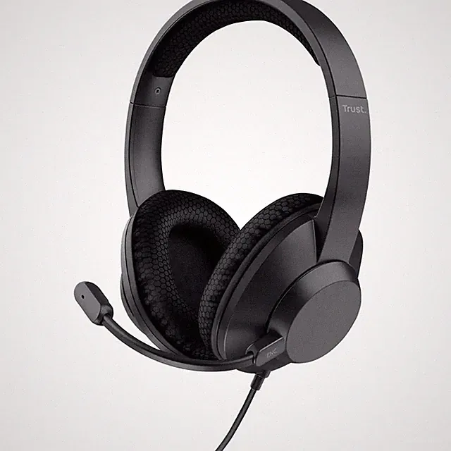 Trust Kopfhörer-Audiochip kabelgebunden Schwarz Noise Cancelling