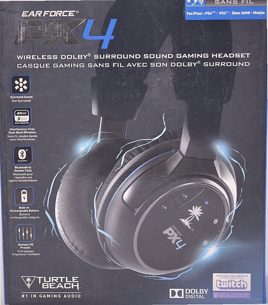 Turtle Beach Ear Force PX4 Wireless Dolby Surround Gaming Headset Kopfhörer PC