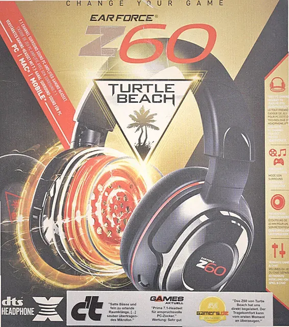 TURTLE BEACH Ear Force Z60 7.1 Surround Gaming Headset PC Kopfhörer Universal