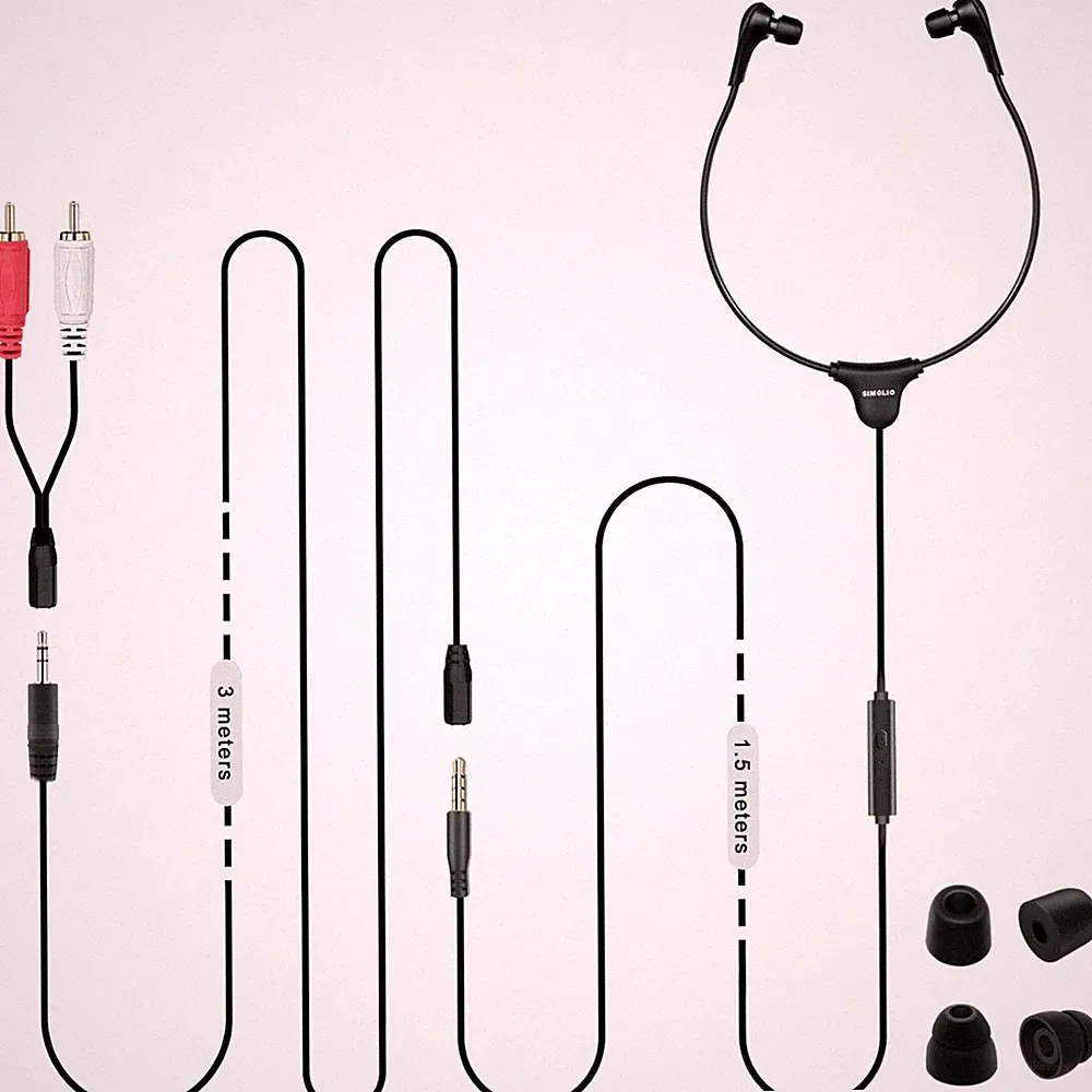 TV Kopfhörer Kabel günstig mit Mikrofon TV Lautstärkeregelung