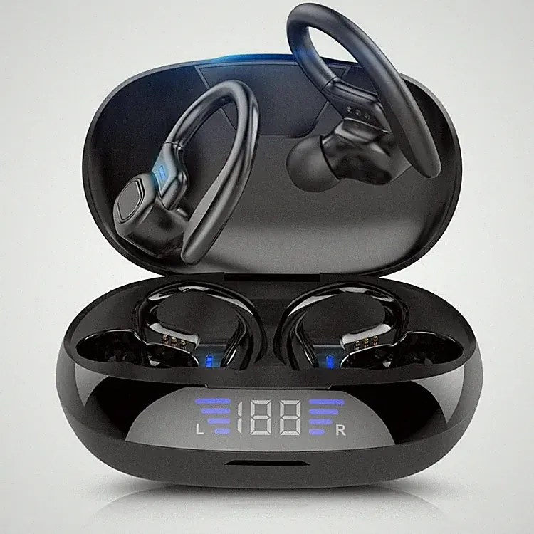 TWS Pro Bluetooth 5.4 Ohrbügel Kopfhörer LED Anzeige Touch Gaming Sport