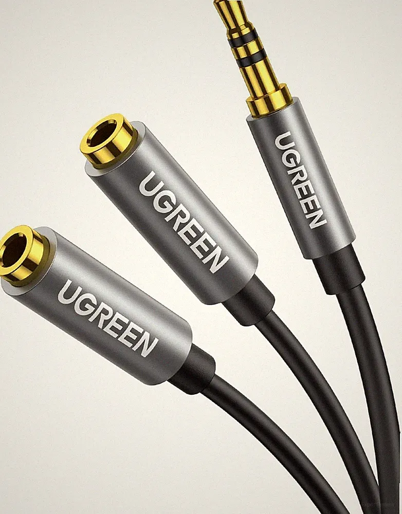 UGREEN Audio Splitter 3,5mm Aux Splitter Verlängerung Kabel für Zwei Kopfhörer
