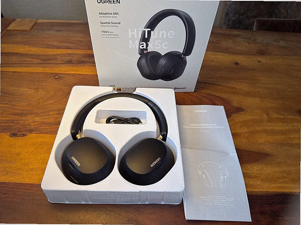 UGREEN HiTune Max5c Bluetooth Kopfhörer Over Ear ANC LDAC 75h Akku schwarz